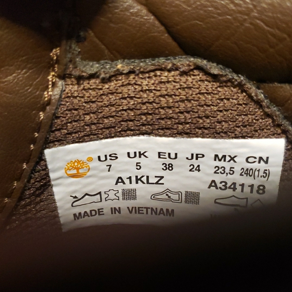 Timberland Women's size 7 Tan and Brown Leather Sneakers - Picture 5 of 7